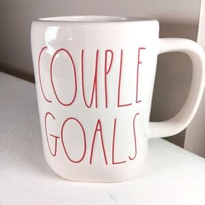 Rae Dunn Mug Couple Goals Text 18 Oz Artisan Collection White Red Graphic
